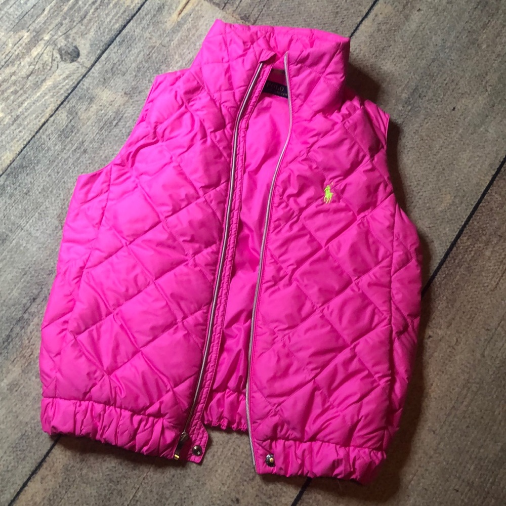 NWOT Ralph Lauren neon pink vest • ladies small